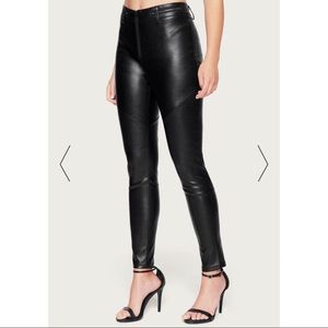 Bebe Seamed Faux Leather Pants